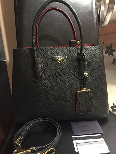 prada double pochette|authentic Prada bags on sale.